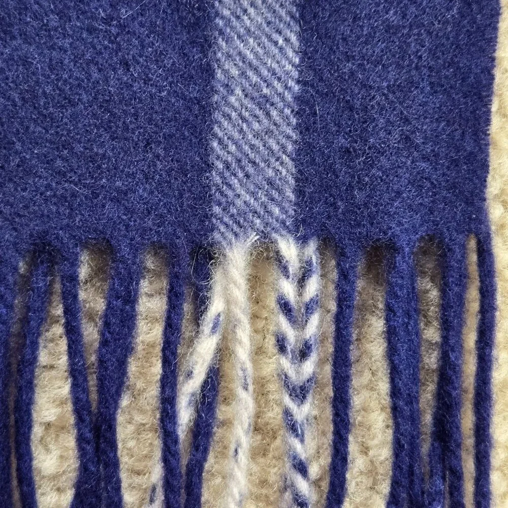 NWOT J. Crew Collection Cashmere Scarf Blue White